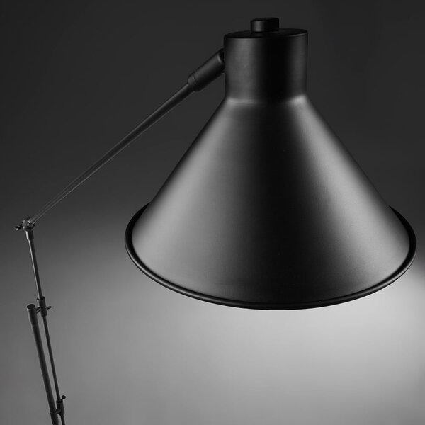 Crna stojeća svjetiljka s metalnim sjenilom (visina 220 cm) Dione – Kave Home