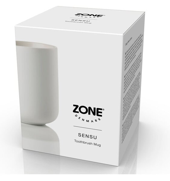Bijela čaša za četkice za zube od kamenine Sensu – Zone