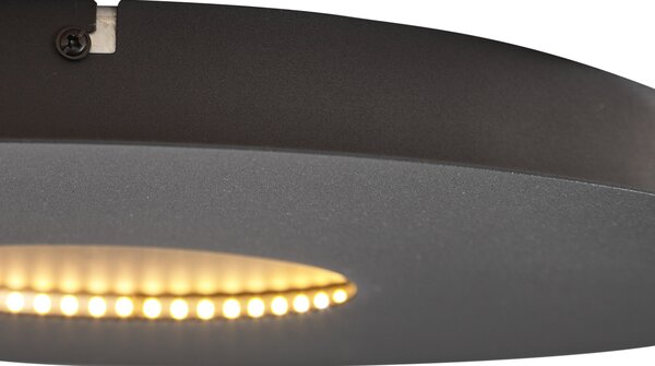 Moderna stropna svjetiljka crna 40 cm uklj. LED s 3-stupanjskim prigušivanjem - Morning