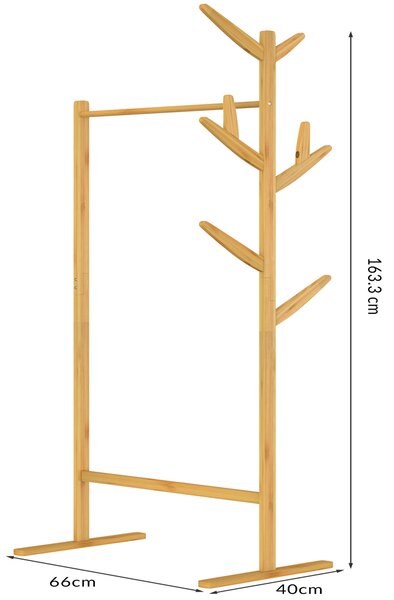 Casaria Vješalica za odjeću od bambusa 163 x 66 x 40 cm