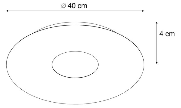Moderna stropna svjetiljka zlatna 40 cm uklj. LED s mogućnošću prigušivanja u 3 koraka - Morning