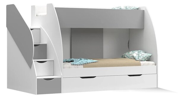 Krevet na kat 80 cm Mareus (siva) (s podnicom)