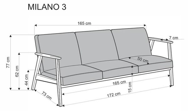 Zondo.hr Trosjed Milian 3 (bež + orah). 1092544