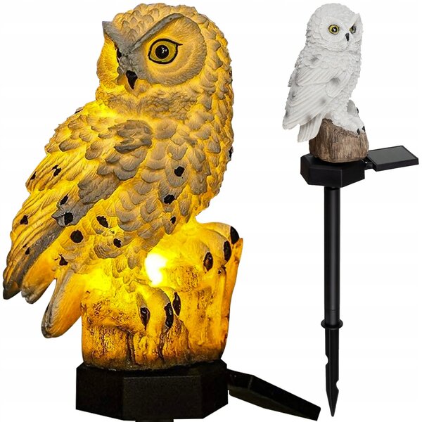 Solarna LED vrtna svjetiljka Bijele sove 43 cm 2W