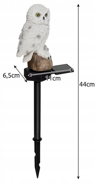 Solarna LED vrtna svjetiljka Bijele sove 43 cm 2W