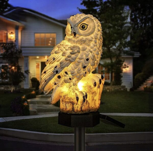 Solarna LED vrtna svjetiljka Bijele sove 43 cm 2W