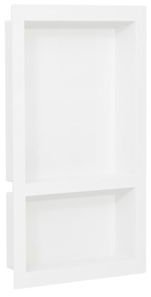 VidaXL Niša za tuš s 2 odjeljka bijela visokog sjaja 41 x 69 x 9 cm