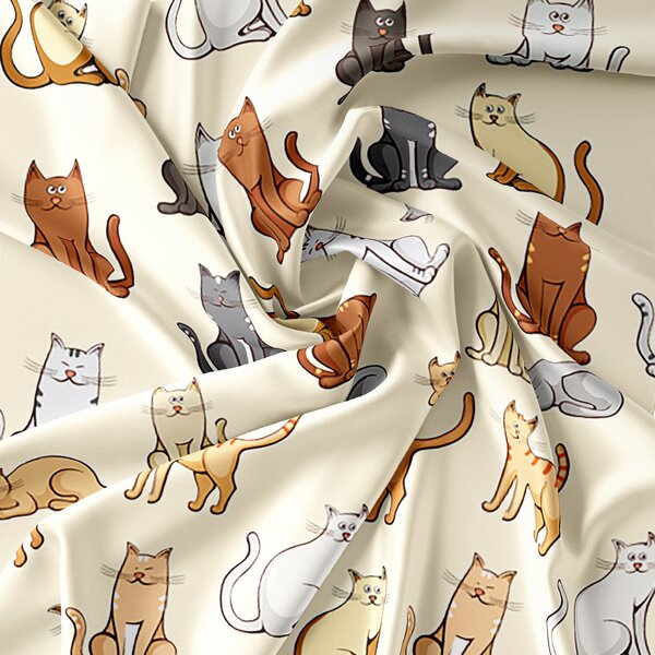 Posteljina od mikrovlakana COLORED CATS krem Dimenzije posteljine: 70 x 90 cm | 140 x 200 cm
