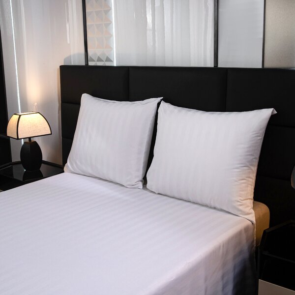 Hotelska posteljina od mikrovlakana JASMINE bijela - pruga 2 cm Dimenzije posteljine: 70 x 90 cm | 140 x 220 cm