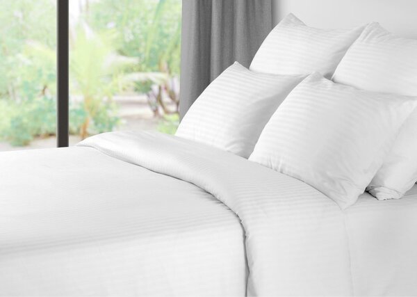 Hotelska posteljina od mikrovlakana JASMINE bijela - pruga 2 cm Dimenzije posteljine: 70 x 90 cm | 140 x 220 cm