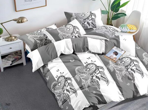 Posteljina od mikrovlakana TIRSO sivo-bijela Dimenzije posteljine: 70 x 90 cm | 140 x 200 cm