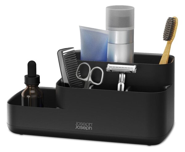 Crni plastičan kupaonski organizator EasyStore – Joseph Joseph