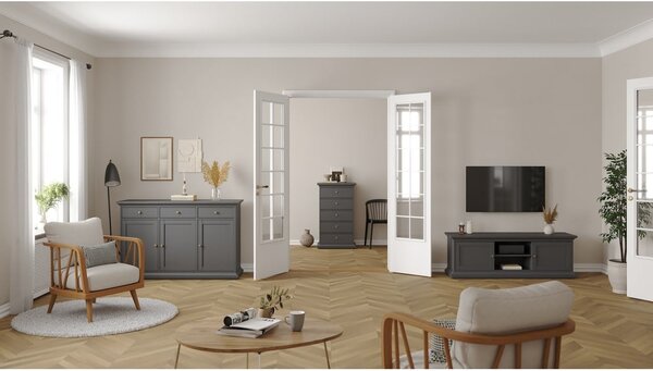 Siva niska komoda 144x92 cm Paris – Tvilum