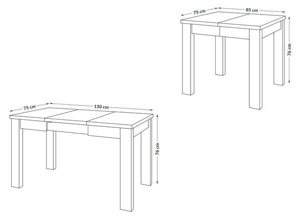 FONTE Svijetli Beton/ Bijeli Mat- KLASIČNI I TRADICIONALNI STOL ZA BLAGOVAONU/ DNEVNU SOBU 85X75 SKLOPIVI DO 130 CM!