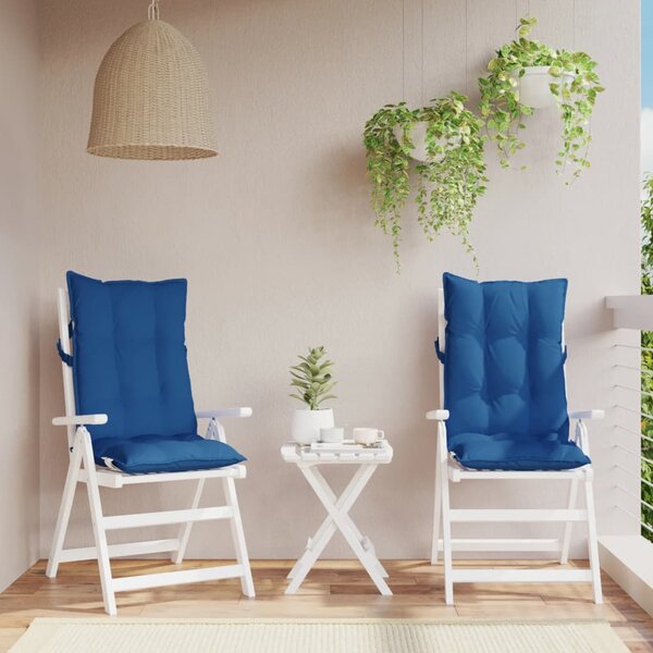 VidaXL Jastuci za stolicu s visokim naslonom 2 kom plavi od tkanine