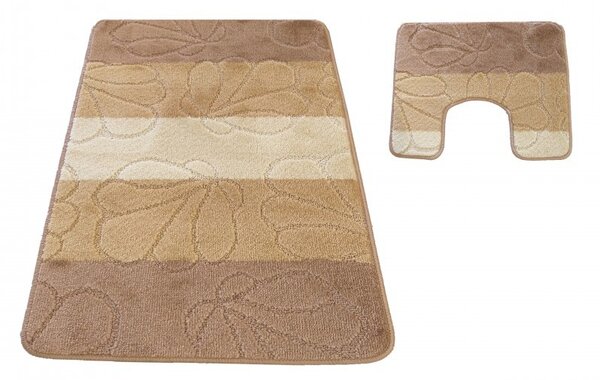 Kupaonski tepih u bež boji 50 cm x 80 cm + 40 cm x 50 cm