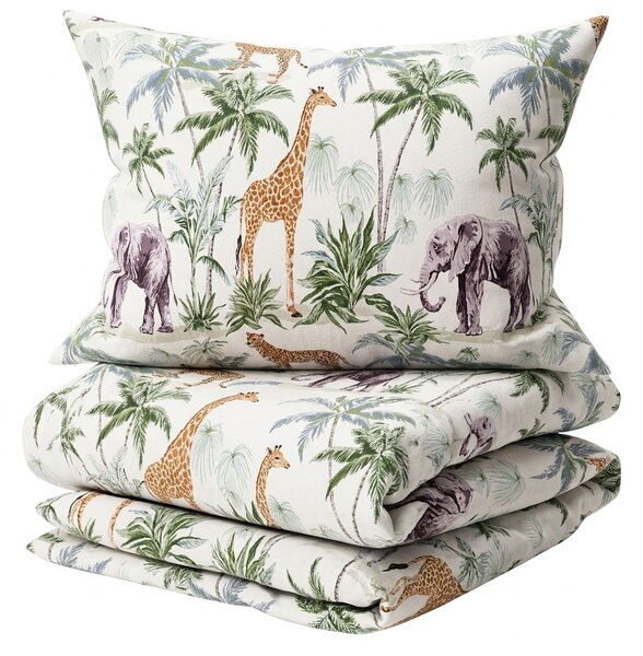 AFRICA bijela pamučna posteljina Dimenzije posteljine: 70 x 90 cm | 140 x 200 cm