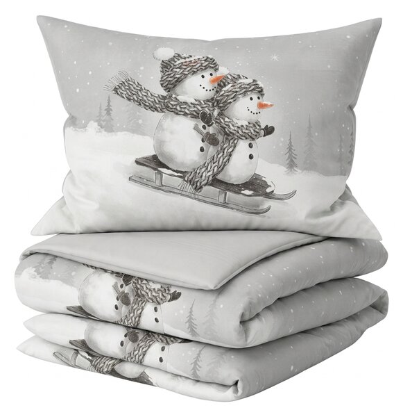3D posteljina od Renforcé pamuka FROSTY siva, 100% pamuk Dimenzije posteljine: 80 x 80 cm | 135 x 200 cm