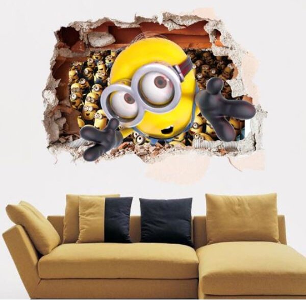 3D zidna naljepnica Malci (Minions)