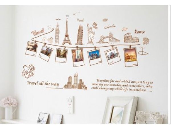 Velika popularna zidna naljepnica Love travel
