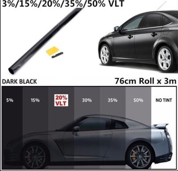 Folija za zatamnjivanje stakala na automobilima 300x50cm