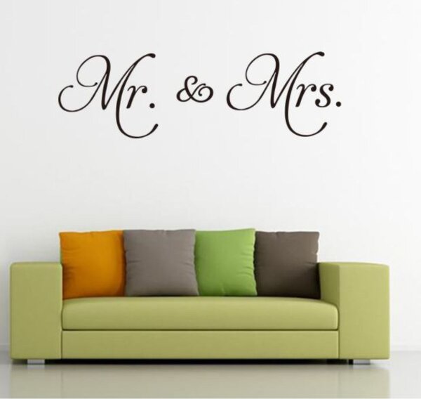 Zidna naljepnica Mr and Mrs 90x30cm