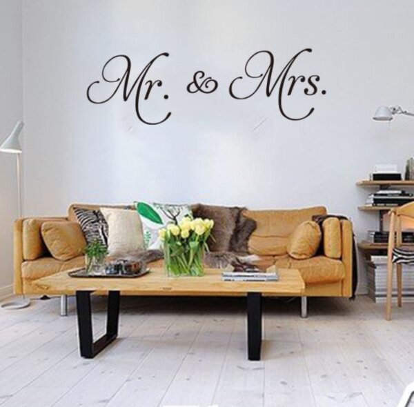 Zidna naljepnica Mr and Mrs 90x30cm