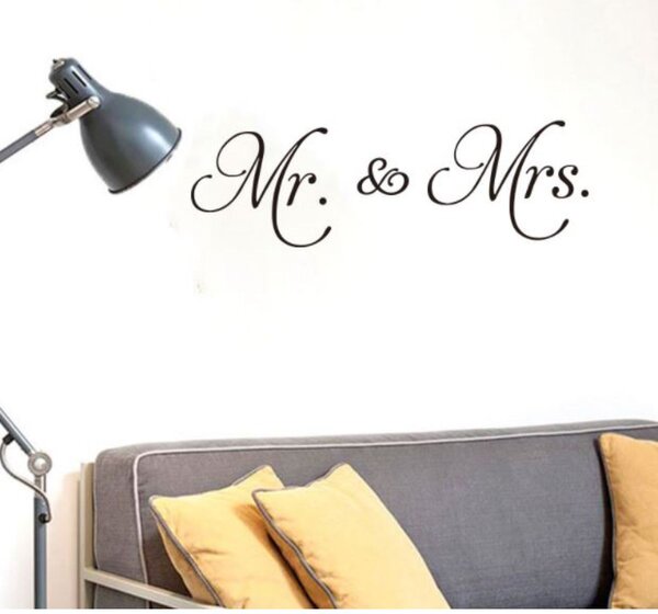 Zidna naljepnica Mr and Mrs 90x30cm