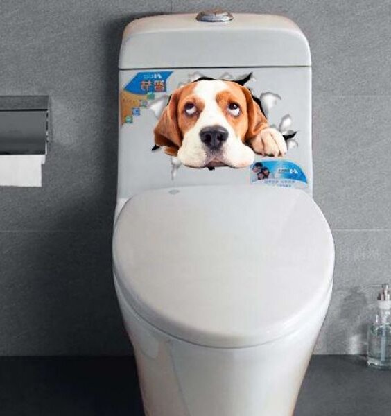 Naljepnica za WC dasku ili kotlić pas ili mačka