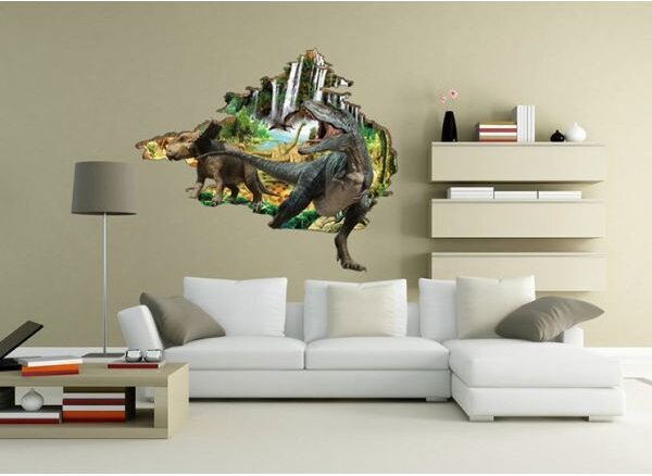 3D Jurassic Park Dinosaur zidna naljepnica 100 x 86 cm