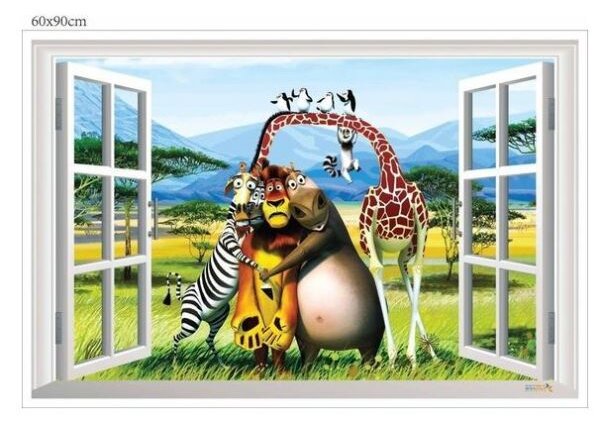 Velika Zidna naljepnica Madagascar 90x60 cm