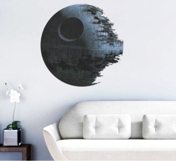 3D Death Star naljepnica za zid 45x45cm