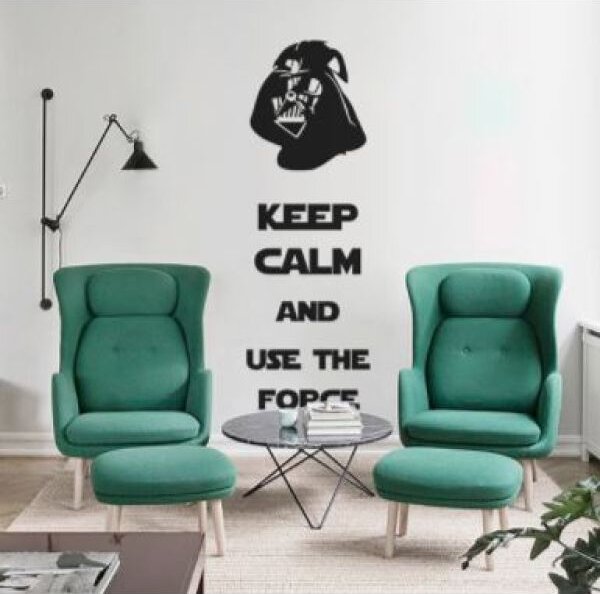 Zidna naljepnica Keep calm and use the force 100x35cm