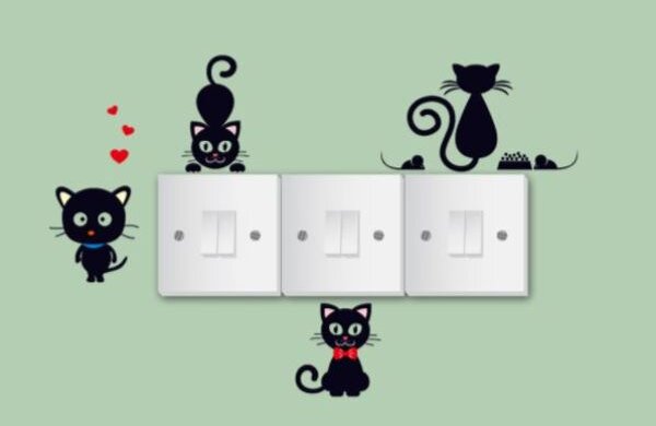(5 kom) naljepnica za utičnice i prekidače Curious Cats
