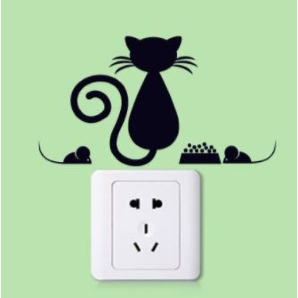(5 kom) naljepnica za utičnice i prekidače Curious Cats