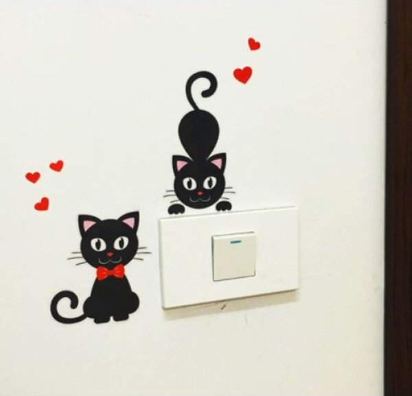 (5 kom) naljepnica za utičnice i prekidače Curious Cats