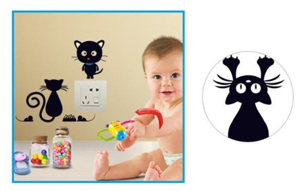 (5 kom) naljepnica za utičnice i prekidače Curious Cats
