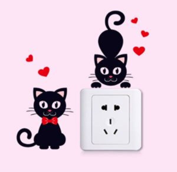 (5 kom) naljepnica za utičnice i prekidače Curious Cats