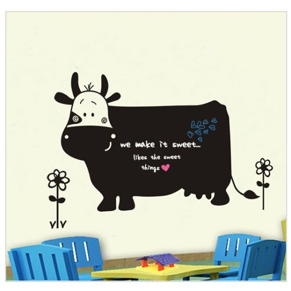 Crna naljepnica za pisanje kredom Cow 130x60cm