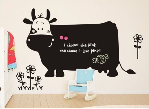 Crna naljepnica za pisanje kredom Cow 130x60cm