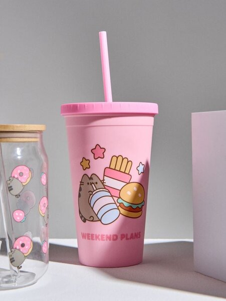 Sinsay - Šalica s poklopcem i slamkom Pusheen the Cat